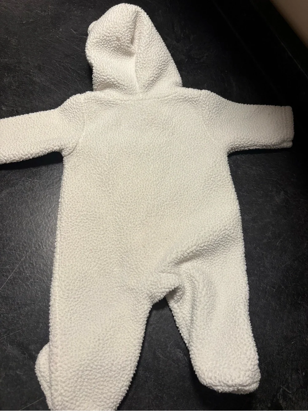 Carter's Cream Teddy Sherpa Hooded One-Piece Bodysuit 3 months